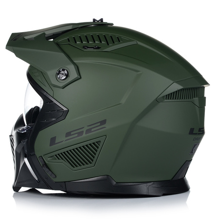 KASK MOTOCYKLOWY 4w1 LS2 OF606 MILI ODPINANA SZCZĘKA + DASZEK + 2xSZYBA