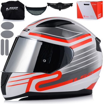 KASK MOTOCYKLOWY LS2 FF353 RAPID II CIRCUIT ECE 22.06 + LUSTRZANA SZYBA