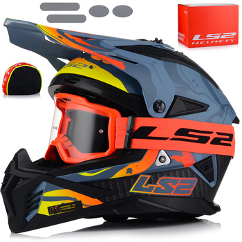 KASK MOTOCYKLOWY | LS2 MX708 FAST II + GOGLE | LEKKI ENDURO CROSS QUAD ATV