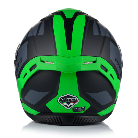 KASK MOTOCYKLOWY | VITO PRESTO GREEN | MATT SYSTEM PINLOCK + BLENDA ECE 06