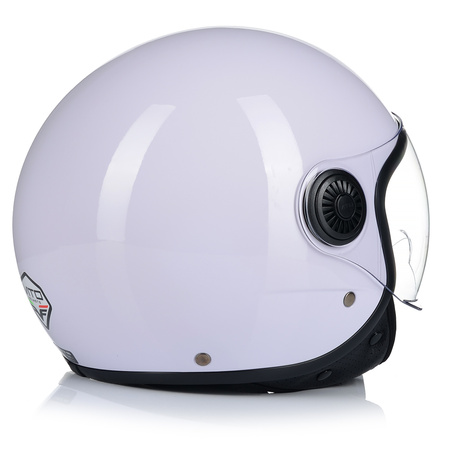 KASK MOTOCYKLOWY OTWARTY | VITO LORETO | BIAŁY POŁYSK SKUTER CHOPPER ECE 22.06