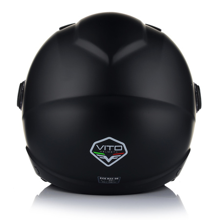 KASK MOTOCYKLOWY OTWARTY VITO UNO CZARNY MATT SKUTER CHOPPER  + 2x SZYBA