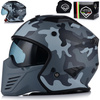 KASK MOTOCYKLOWY | VITO BRUZANO CAMO | OTWARTY + ODPINANA SZCZĘKA + BLENDA
