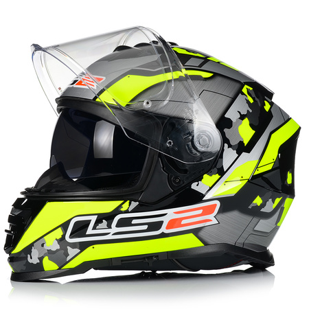 KASK MOTOCYKLOWY LS2 FF800 STORM II CYBORG + PINLOCK + BLENDA ECER 22.06