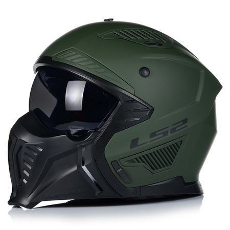 KASK MOTOCYKLOWY 4w1 LS2 OF606 MILI ODPINANA SZCZĘKA + DASZEK + 2xSZYBA