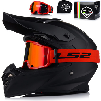 KASK MOTOCYKLOWY | VITO TIVOLI | OFF-ROAD ENDURO CROSS QUAD ATV + GOGLE LS2