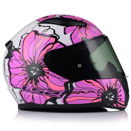 KASK MOTOCYKLOWY LS2 FF353 RAPID II POPPIES DAMSKI RÓŻOWY + CIEMNA SZYBA