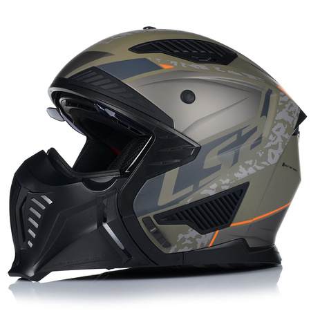 KASK MOTOCYKLOWY 4w1 LS2 OF606 DEVOR ODPINANA SZCZĘKA + DASZEK + 2x SZYBA