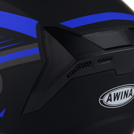 OTWARTY KASK MOTOCYKLOWY NIEBIESKI MATT SKUTER CHOPPER ECER 22.06 + BLENDA XL