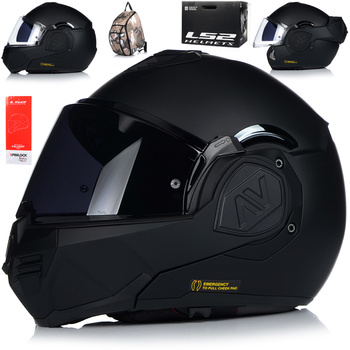 KASK MOTOCYKLOWY | LS2 FF906 ADVANT NOIR | SZCZĘKOWY + PINLOCK + PLECAK