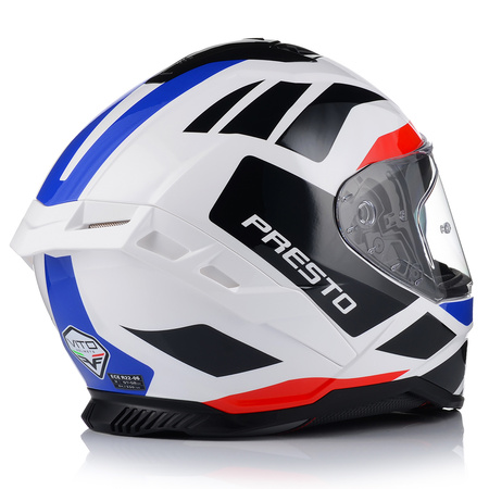 KASK MOTOCYKLOWY | VITO PRESTO | BIAŁY INTEGRALNY SYSTEM PINLOCK + BLENDA
