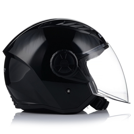 OTWARTY KASK MOTOCYKLOWY LS2 OF616 AIRFLOW II CZARNY POŁYSK SKUTER CHOPPER