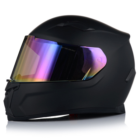 KASK MOTOCYKLOWY | VITO DUOMO | INTEGRALNY CZARNY MATT  + TĘCZOWA SZYBA 2XL