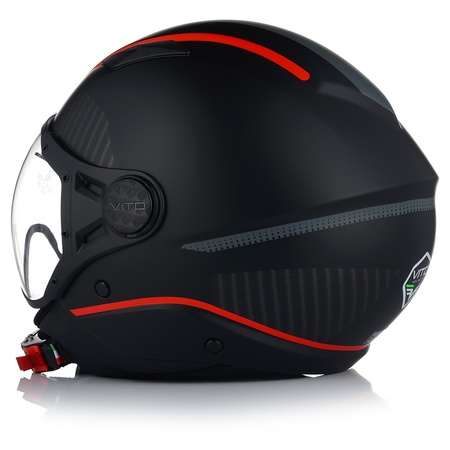 KASK MOTOCYKLOWY OTWARTY VITO LAVORI BLACK/RED XXL