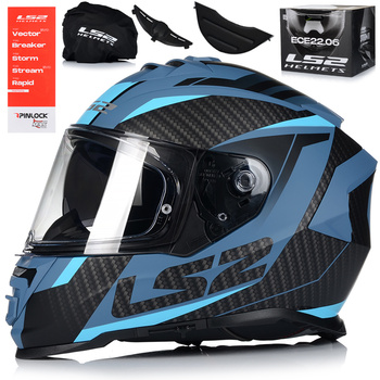 KASK MOTOCYKLOWY LS2 FF800 STORM II RACER + PINLOCK + BLENDA ECER 22.06