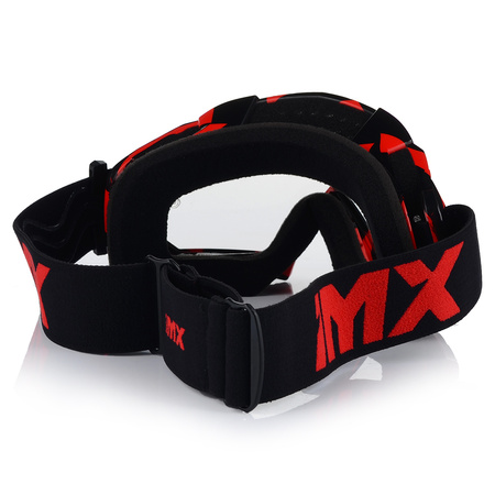 GOGLE MOTOCYKLOWE IMX MUD FLUO CZERWONE ANTYPARA ANTIFOG CROSS QUAD ATV