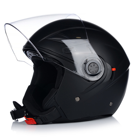 KASK MOTOCYKLOWY OTWARTY | VITO AMARO BLACK | MATOWY SKUTER CHOPPER +BLENDA 