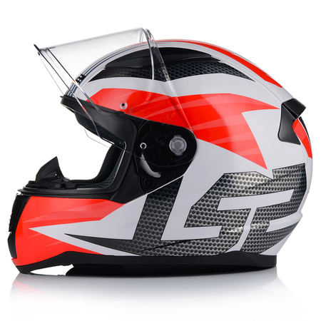KASK MOTOCYKLOWY LS2 FF353 RAPID II GRID CZERWONY SYSTEM PINLOCK ECER 22.06