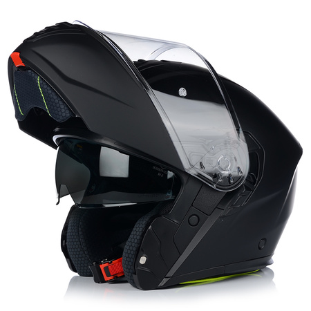 KASK MOTOCYKLOWY | VITO FURIO BLACK MAT | SZCZĘKOWY SYSTEM PINLOCK + BLENDA