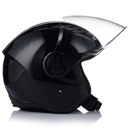 OTWARTY KASK MOTOCYKLOWY LS2 OF616 AIRFLOW II CZARNY POŁYSK SKUTER CHOPPER