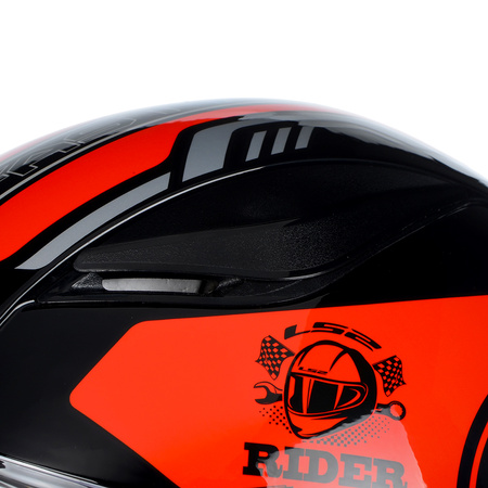 KASK LS2 FF353 RAPID STRATUS BLACK RED SILVER XXL