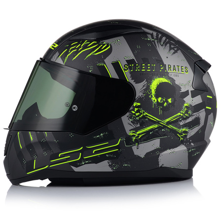 KASK MOTOCYKLOWY LS2 FF353 RAPID II PIRATES ECE 22.06 + PRZYCIEMNIANA SZYBA