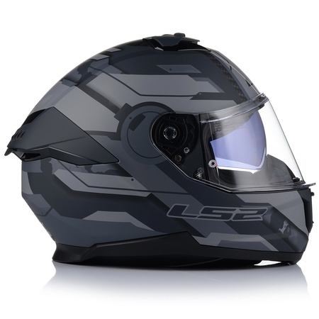 KASK MOTOCYKLOWY LS2 FF808 STREAM II SHADOW MATT SYSTEM PINLOCK + BLENDA