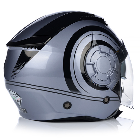 KASK MOTOCYKLOWY | VITO ISOLA GREY | OTWARTY POŁYSK SKUTER CHOPPER + BLENDA