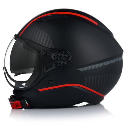 KASK MOTOCYKLOWY OTWARTY VITO LAVORI BLACK/RED XXL