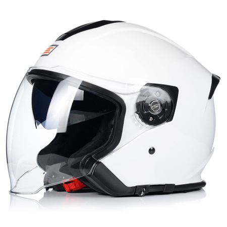 OTWARTY KASK MOTOCYKLOWY BIAŁY ORIGINE PALIO SKUTER CHOPPER + BLENDA 