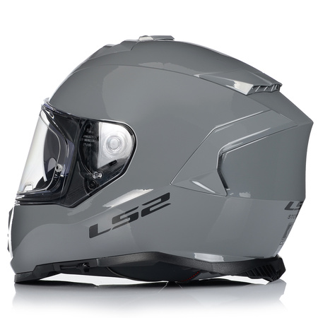 KASK MOTOCYKLOWY LS2 FF800 STORM II SZARY POŁYSK + INTERKOM 1ST BLUETOOTH