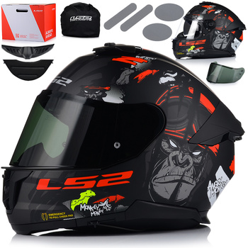 KASK MOTOCYKLOWY LS2 FF808 STREAM II MONKEY BLENDA + PRZYCIEMNIANA SZYBA