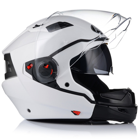 KASK MOTOCYKLOWY OTWARTY 2w1 AIROH EXECUTIVE BIAŁY ODPINANA SZCZĘKA +BLENDA
