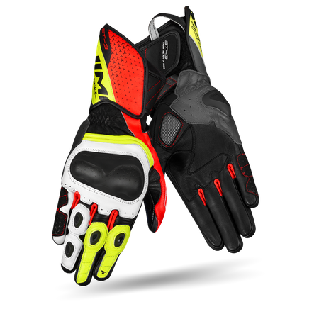 RĘKAWICE MOTOCYKLOWE | SHIMA ST-3 FLUO | DŁUGIE SKÓRZANE SPORTOWE + GRATIS