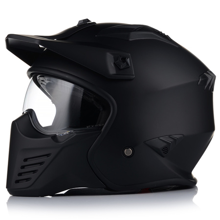 KASK MOTOCYKLOWY OTWARTY VITO BRUZANO ODPINANA SZCZĘKA  + DASZEK + 2x SZYBA