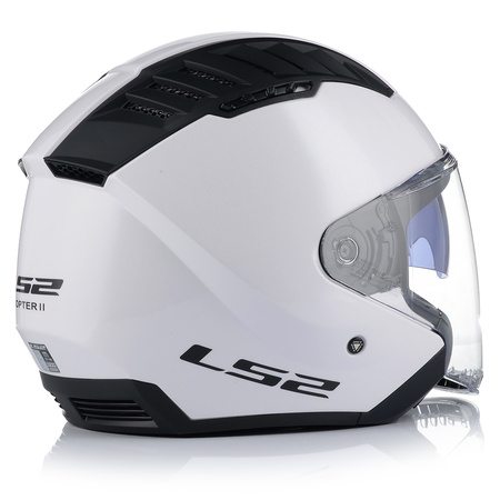 OTWARTY KASK MOTOCYKLOWY LS2 OF600 COOPTER II BIAŁY POŁYSK 22.06 + BLENDA