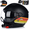 KASK MOTOCYKLOWY OTWARTY | VITO MODA RETRO MAT | SKUTER CHOPPER ECE 22.06