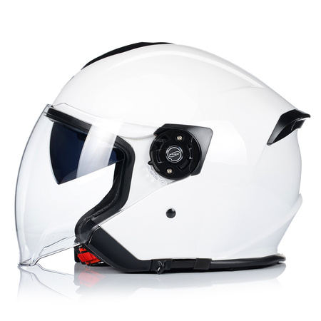OTWARTY KASK MOTOCYKLOWY BIAŁY ORIGINE PALIO SKUTER CHOPPER + BLENDA 