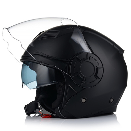 KASK MOTOCYKLOWY | VITO ISOLA | OTWARTY CZARNY MATT SKUTER CHOPPER + BLENDA