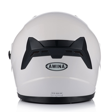 OTWARTY KASK MOTOCYKLOWY BIAŁY POŁYSK SKUTER CHOPPER + BLENDA + INTERKOM