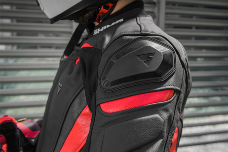 KURTKA MOTOCYKLOWA | SHIMA CHASE RED | MĘSKA SKÓRZANA SPORTOWA + GRATIS