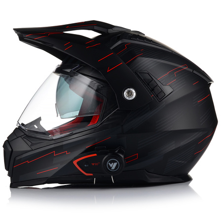 KASK MOTOCYKLOWY VITO MOLINO MAT ENDURO CROSS QUAD ATV + INTERKOM + BLENDA