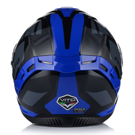 KASK MOTOCYKLOWY | VITO PRESTO BLUE | INTEGRALNY SYSTEM PINLOCK + BLENDA