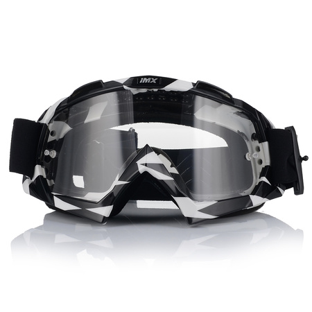 GOGLE MOTOCYKLOWE IMX MUD BIAŁO-CZARNE ANTYPARA ANTIFOG CROSS QUAD ATV