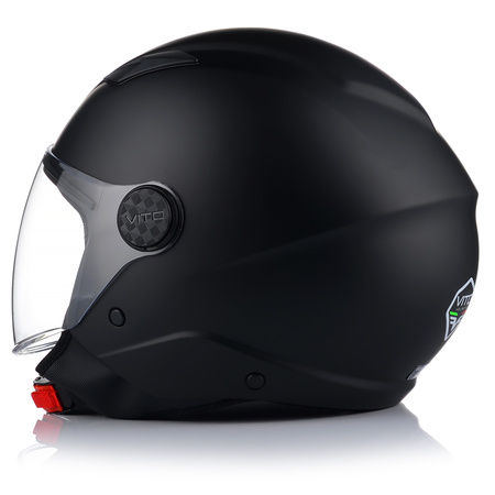 KASK MOTOCYKLOWY OTWARTY VITO UNO CZARNY MATT SKUTER CHOPPER  + 2x SZYBA