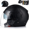 KASK MOTOCYKLOWY | VITO ISOLA | OTWARTY CZARNY MATT SKUTER CHOPPER + BLENDA