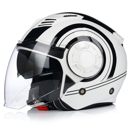 KASK MOTOCYKLOWY | VITO ISOLA JET | OTWARTY BIAŁY SKUTER CHOPPER + BLENDA