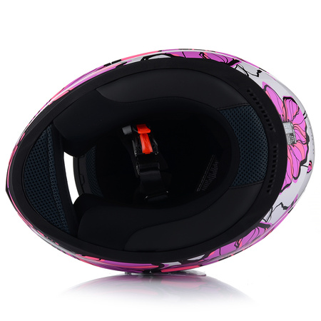 KASK MOTOCYKLOWY LS2 FF353 RAPID II POPPIES DAMSKI RÓŻOWY  + LUSTRZANA SZYBA