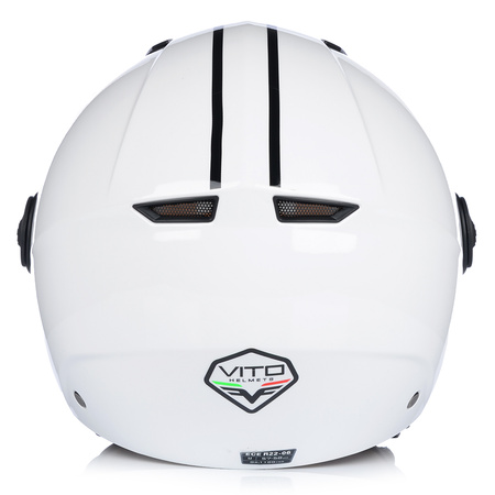KASK MOTOCYKLOWY OTWARTY | VITO MODA BIAŁY | SKUTER CHOPPER ECE 22.06 LEKKI