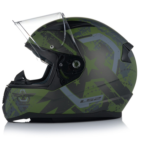 KASK MOTOCYKLOWY LS2 FF353 RAPID II THUNDER BIRDS 22.06 + ZŁOTA SZYBA